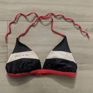 Tommy Hilfiger swim top red white and blue.